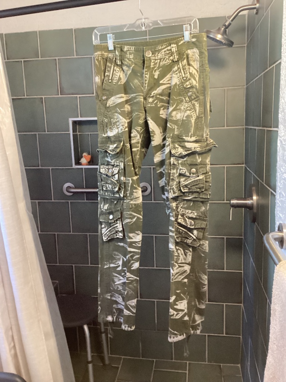 Fresh Produce Cargo Pants Size 29 Green Bleached Utility Straight Leg Denim